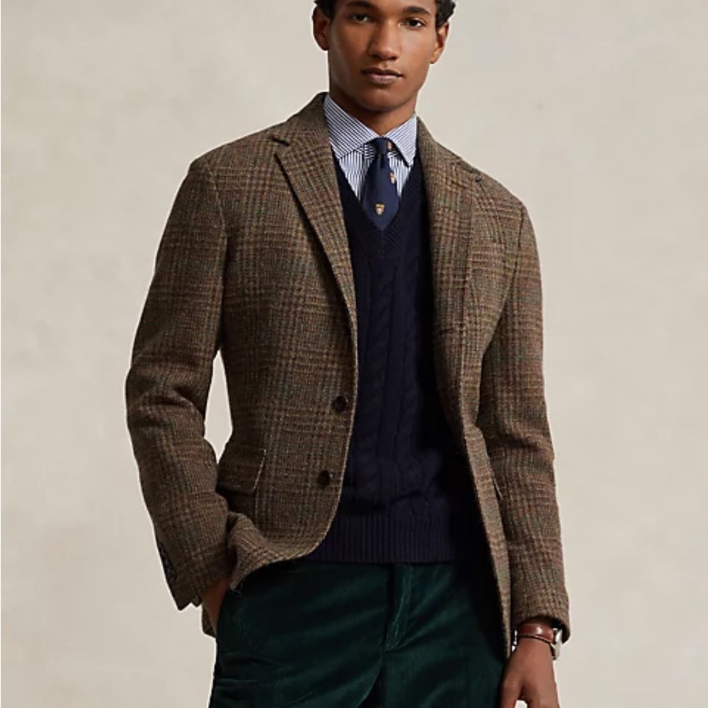 Jack Victor | Men's Wool Brown Plaid Tweed  Lindenwood Sports Coat - Size 42